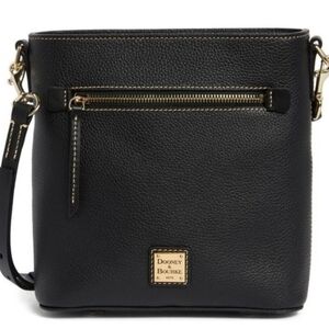 Dooney & Bourke Zip Black Pebble Leather Crossbody Bag.